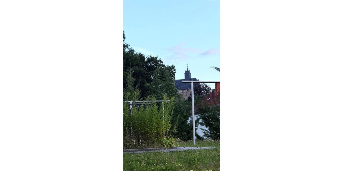 Wäscheplatz mit Blick zur Burg Kriebstein